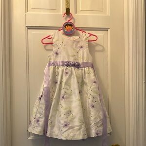 Nannette White and Purple Floral Kids Dress